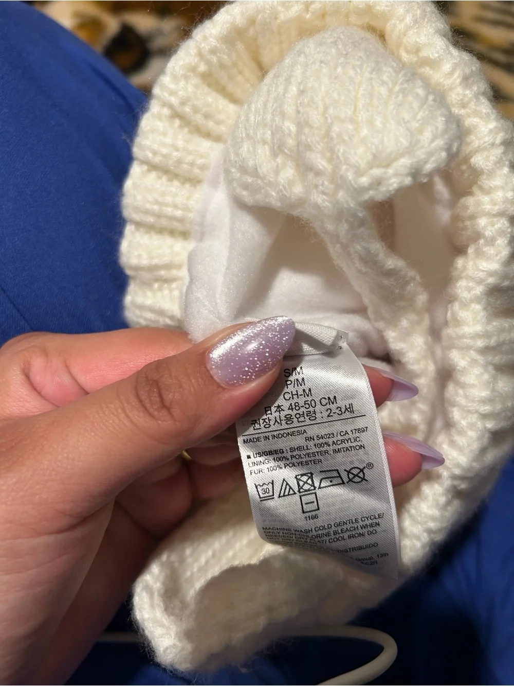 Kids Pom-Pom Ear-Flap Hats - Cream & Light Gray